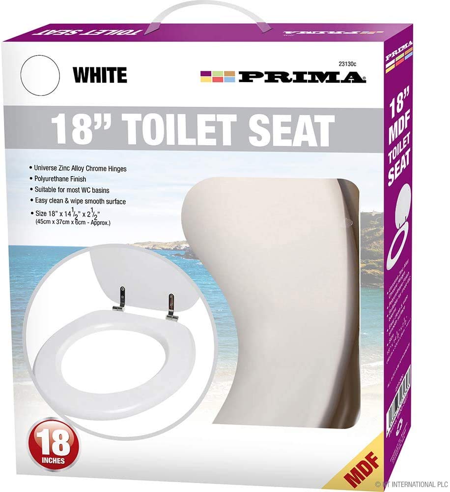 Prima 23130C White 45cm(18") MDF Toilet Seat