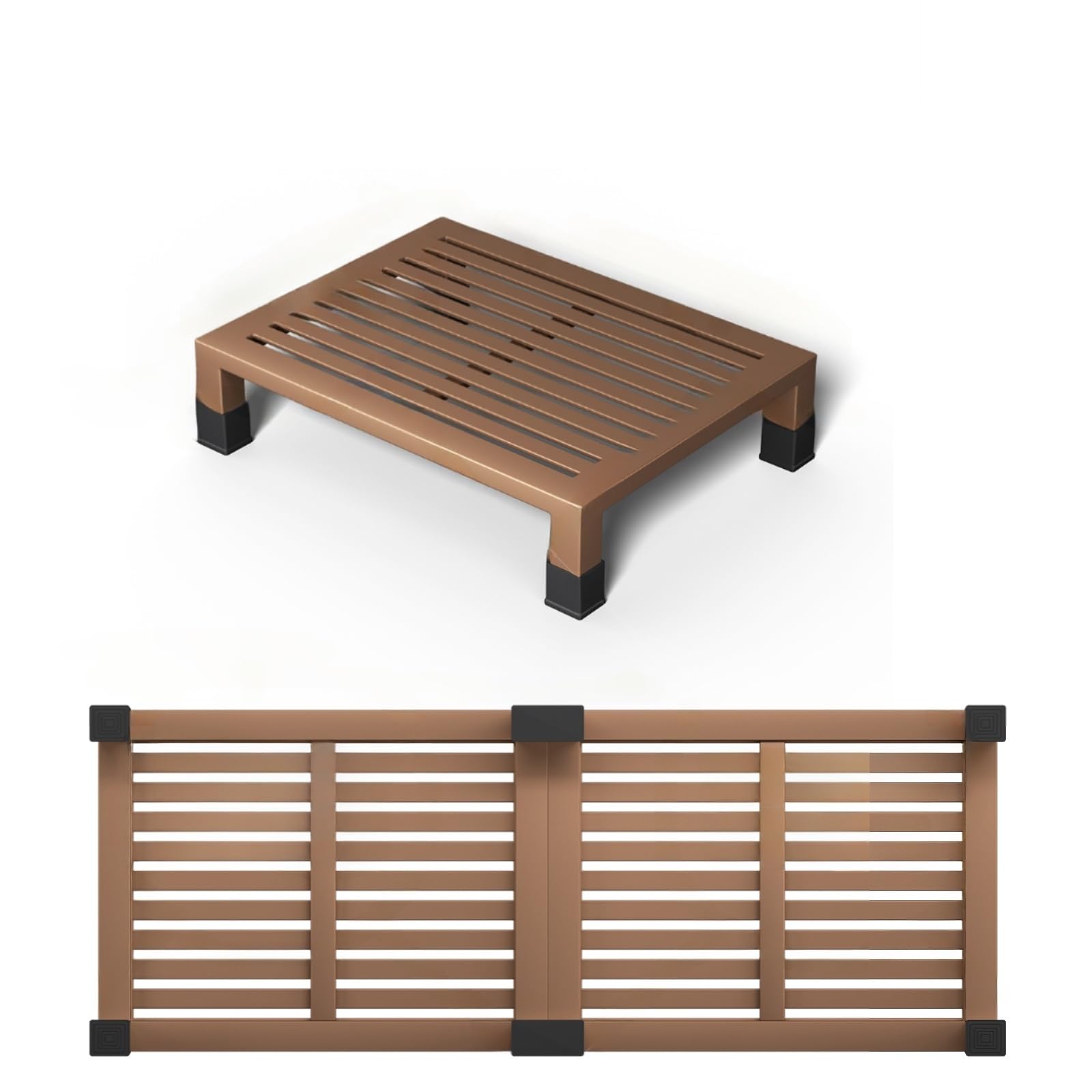 Taburete de un solo escalón de 3.8 pulgadas de altura para adultos y niños. Construcción resistente, portátil, antideslizante, duradera, taburete seguro para dormitorio/cocina, cama, baño