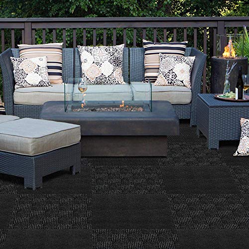 24"X 24" Carpet Tile Peel And Place - Crochet (Ocean Blue) (60Sq.ft.) 15 Tiles #TOP4
