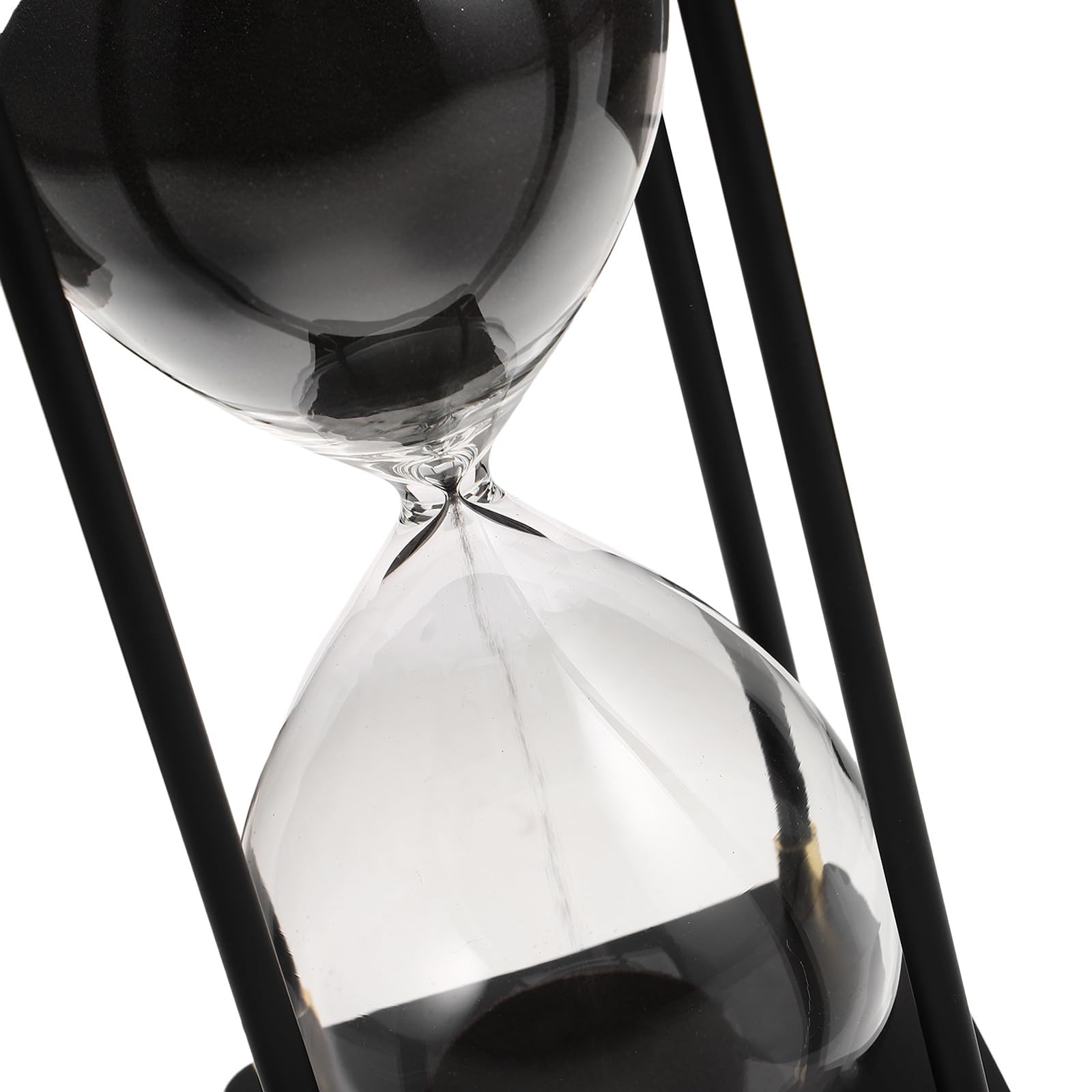 Ipetboom Temporizador de Arena de 60 Minutos Arena Negra Decorativo de Cristal Transparente Temporizador Creativo para Cocina Oficina y Hogar Gestión Precisa