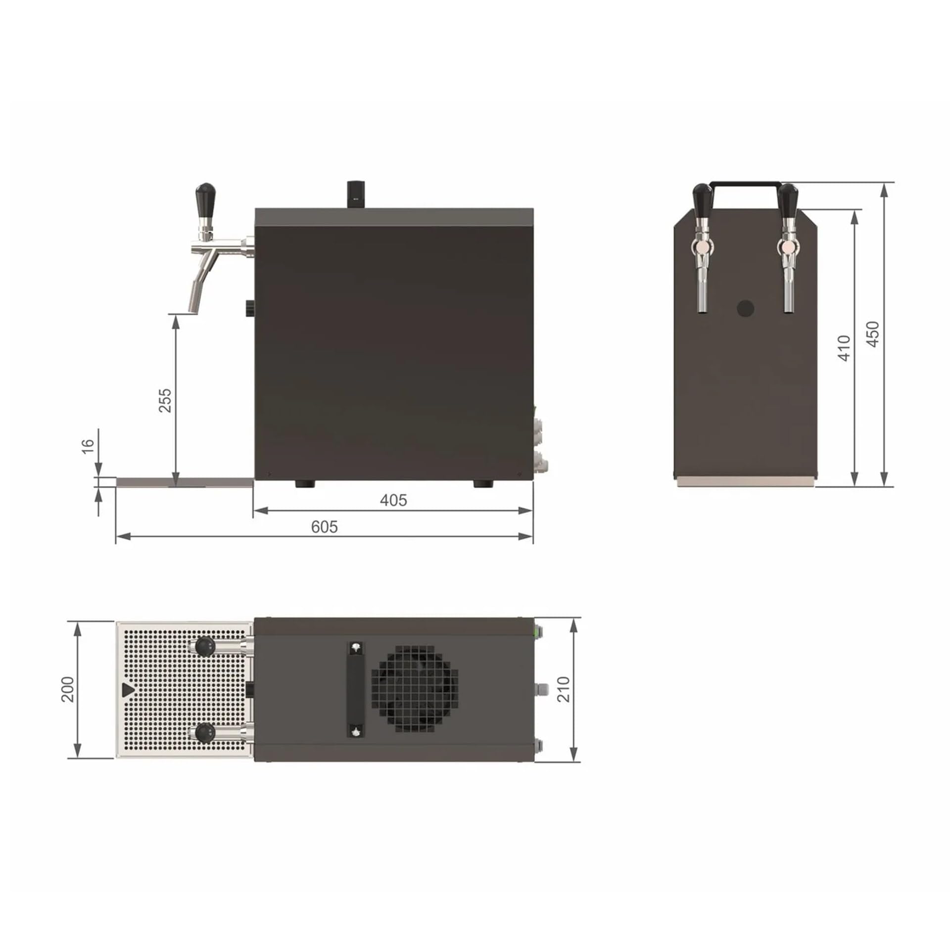 Kit Completo bajo encimera Stream 50K - Sistema de dispensación de Cerveza con Bomba de Aire, 2 líneas, hasta 55 l/h, Adaptador de 5 l y Köpi, Tipo D