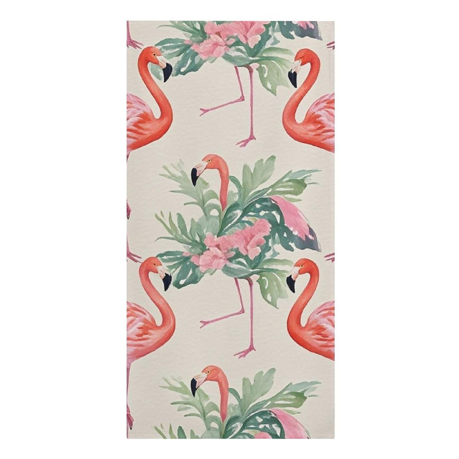 QMNLKH Watercolor Flamingo Beach Towel for Women, Large Microfiber Pool Towel for Men, Absorbent Swim Towels for Home, Lightweight Bath Towels for Camping, Yoga, 30.3"x61.4"