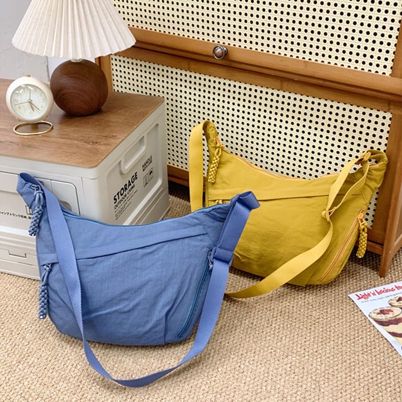 Quantifyn Crossbody Bag, Quantifyn Women's Fashion Plain Color Nylon Crossbody Hobo Bag, Lightweight Crescent Bags4