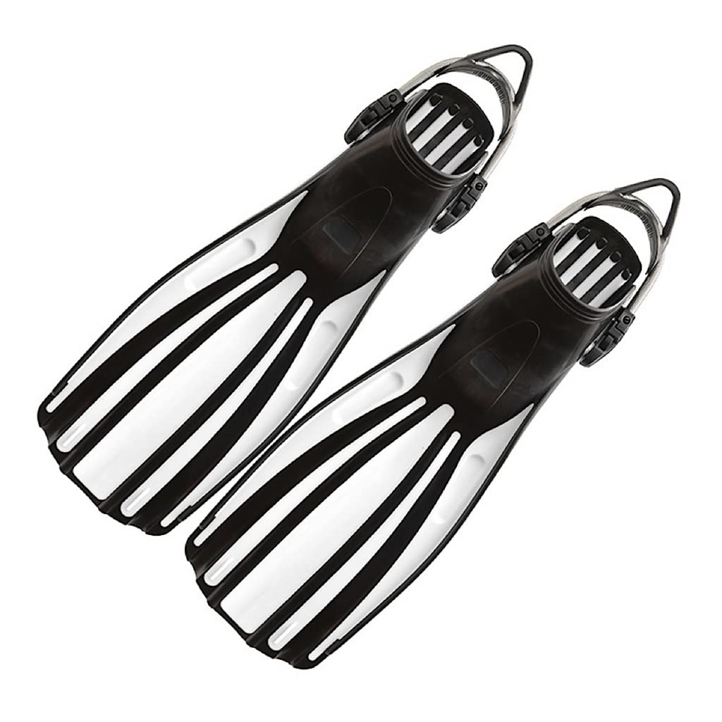 Aletas de natación. Aletas de Buceo Acero Inoxidable con Cordones Resorte for Nadar, Botas Libre, Zapatos, Equipo, submarinos(White,S Code)