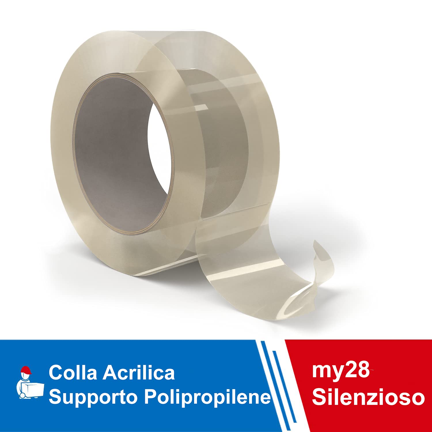 1 ROTOLO NASTRO ADESIVO CON STAMPA SIGILLO DI GARANZIA 48mmX66M 45 Micron