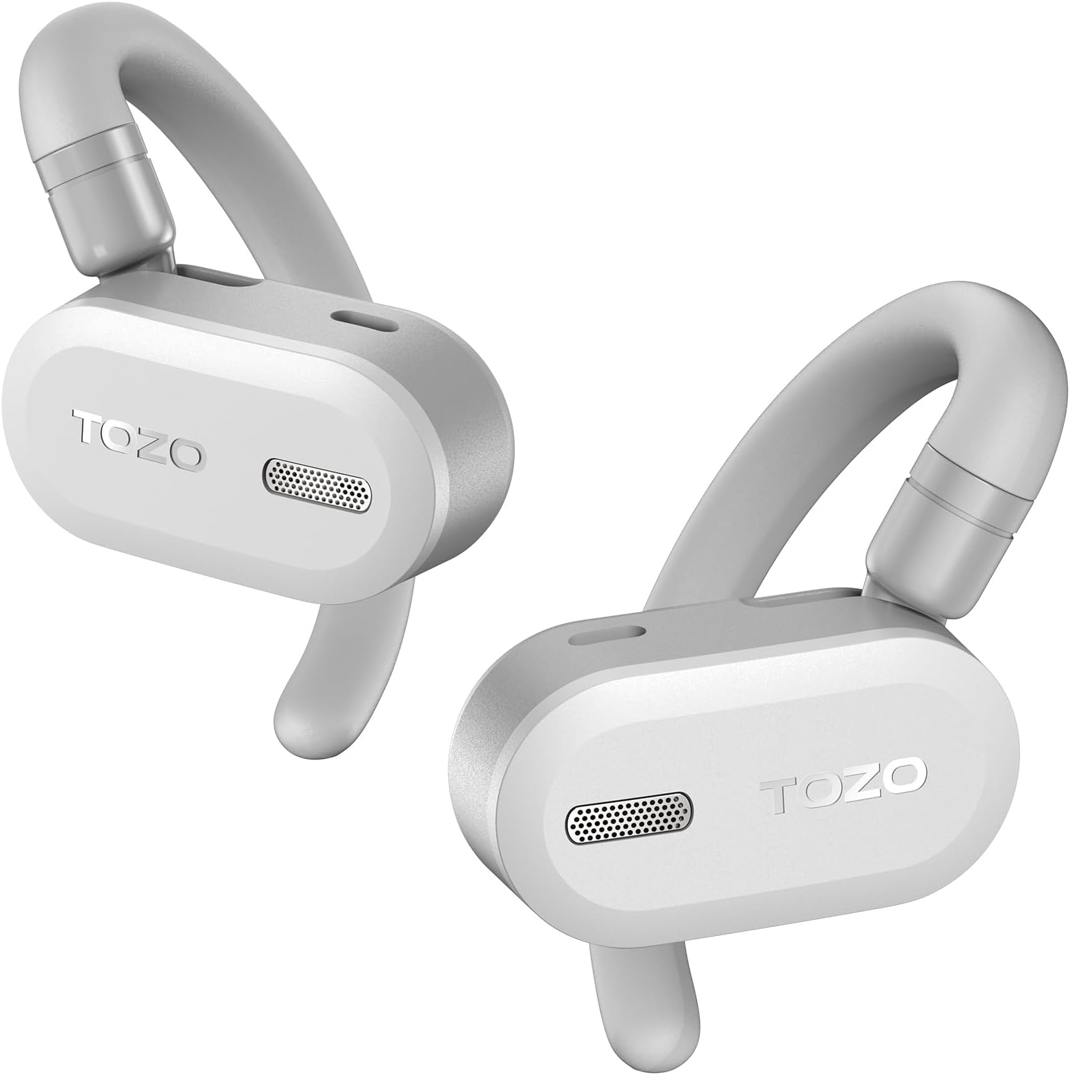 O2 True Open Ear Wireless Headphones Lightweight with Multi-Angle Adjustment, Bluetooth 5.3 Earbuds with Dual-Axis Design for Long-Lasting Comfort, Crystal-Clear Calls for Driving, White