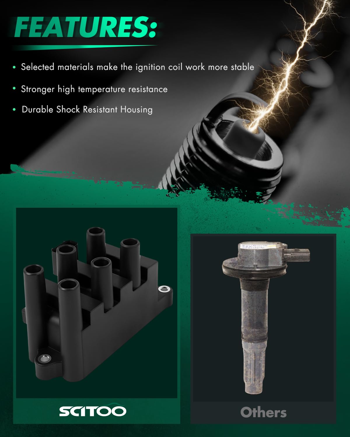 1PC New Ignition Coil Pack For Ford For Mercury For Mazda V6 FD-498