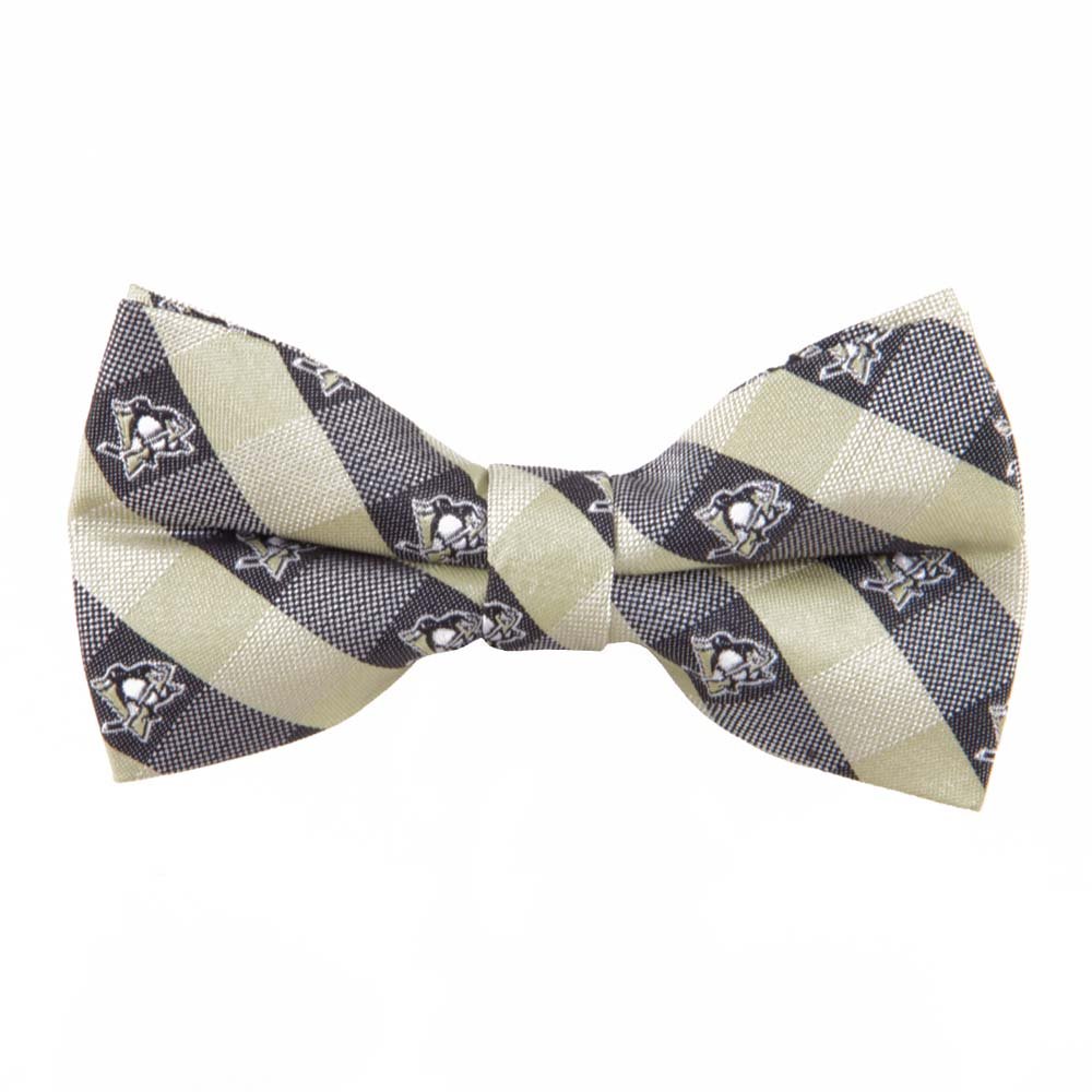 Eagles Wings Penguins Checked Logo Bow Tie - NHL Hockey Team Logo Pittsburgh