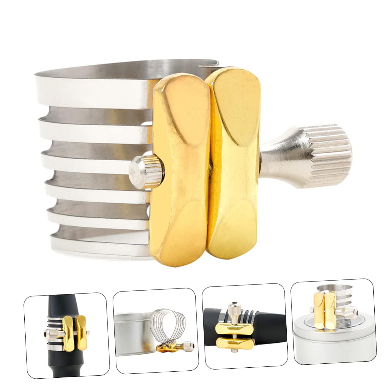 2stücke Saxophon Clip Verstellbarer Clip Für Klarinette Und Saxophon Hochwertiges Zubehör Leicht Und Tragbar Für Profis Stabilisiert Das Instrument Glatte Kanten Silberfarben