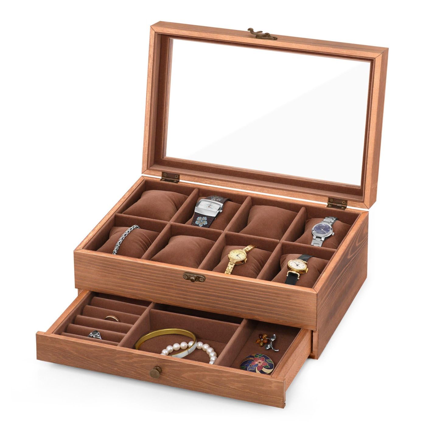 Maverton Boîte personnalisée pour montres et bijoux, Coffret en bois