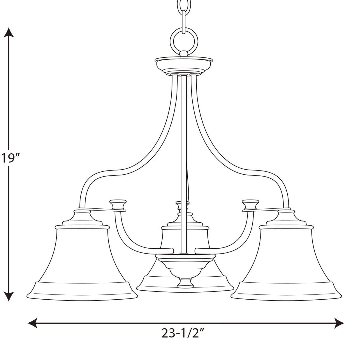 Progress Lighting P400065-015 Tinsley Three-Light Chandelier, Polished Chrome
