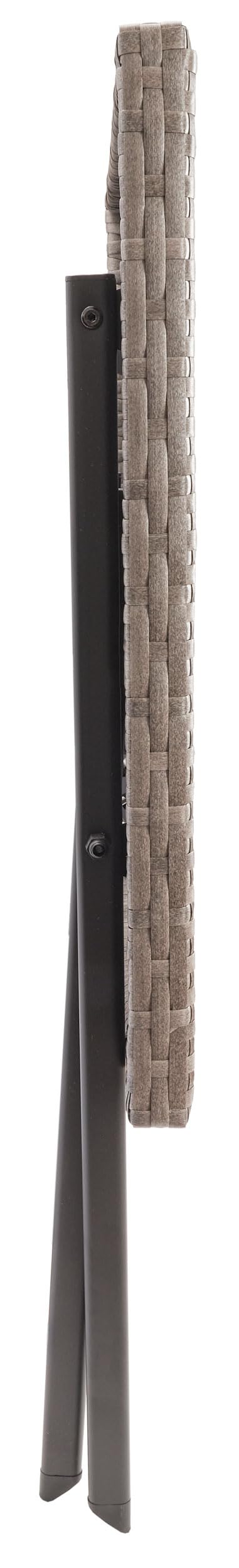 BRUBAKER Balkonset Toskana mit Tisch und 4 Stühlen - Wetterfest klappbar und platzsparend - Polyrattan Balkonmöbel Set - Sitzgruppe für Balkon Terrasse Garten - Bistroset Klappstühle Grau Braun