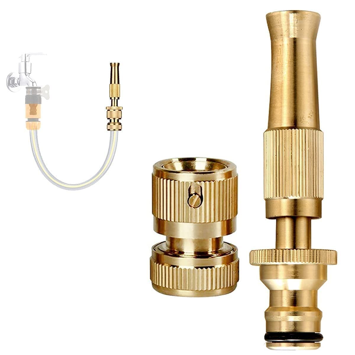 URBANMAC Brass Nozzle Water Spray Gun Hose Connectors Soft rubber sleeve water spray for Car Bike Window Cleaning and Plants Sprayer for Gardening Hose Pipe Spray Water Gun.(Without Hose) (B0B54L9JYM) Amazon Price History, Amazon Price Tracker