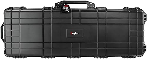 Miniatura 4 de Eylar Funda rígida protectora para rifle de rodillo de 38 pulgadas con espuma, impermeable y a prueba de golpes, dos rifles o múltiples pistolas,
