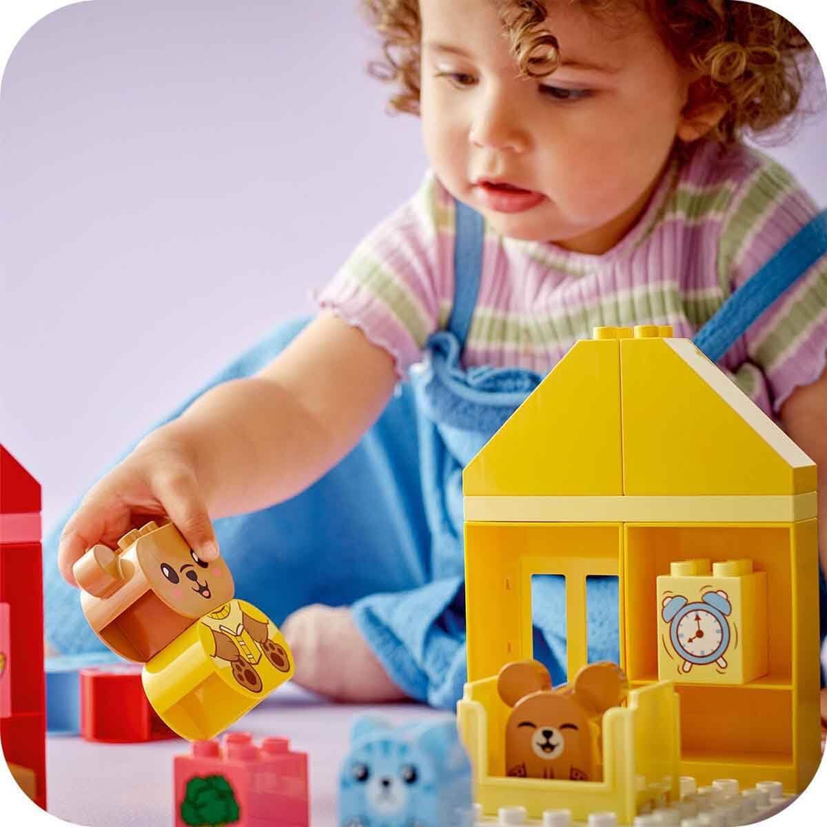 LEGO My First Duplo Daily Routines: Eating and Sleeping, Social Development Emotions Game, 4 Animal Family Figures, Baby Gift for Boys and Girls 1.5 Years Old and Up 10414