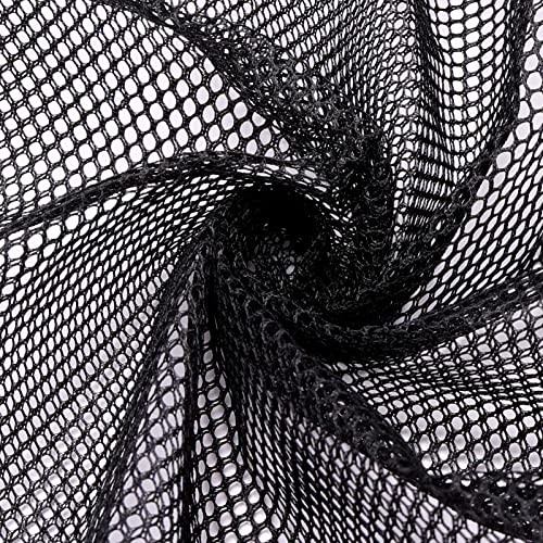Pllieay 29.5 X 59 Inch Black Mesh Fabric Slightly Stretchy for Backpack Pocket and Straps Netting Clothes Netting Bag Shopping Bag