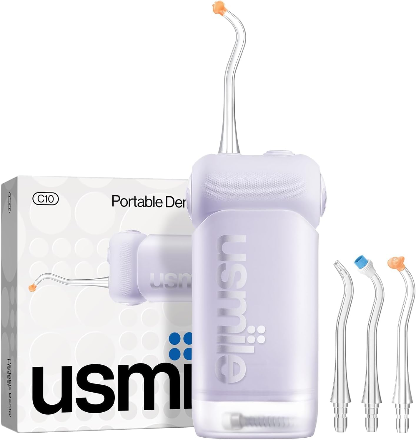 usmile C10 Irrigador bucal portátil – 95 dÃas de duración de la baterÃa, 4 modos de limpieza, depósito de 180 ml, IPX7 resistente al agua, ideal para viajes, aparatos ortopédicos, implantes y encÃas