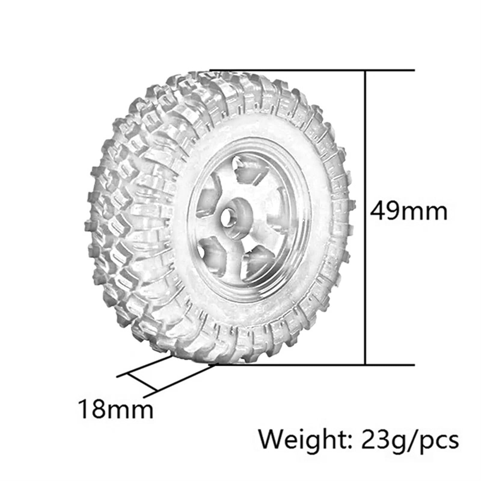 RC Pneus Jante Compatible avec Axial pour SCX24 1/24 RC Voiture sur Chenilles 4 Pièces 1.0 Jantes De Roue À Billes en Métal Jeu De Pneus Pièces De Mise À Niveau Accessoires