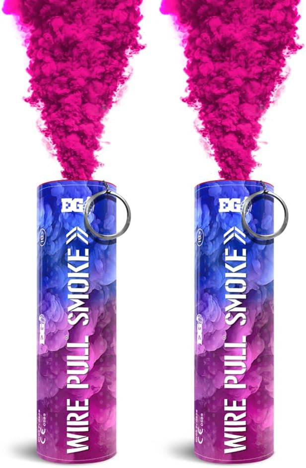 WP40 Gender Reveal Smoke Grenade Pack of 2 Wire Pull® Perfect for Baby Shower | Gender Reveal Party | Photography | Special Effects (Pink)