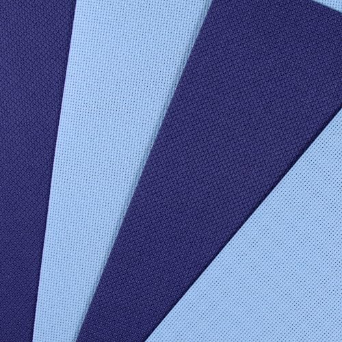 Image of KCS 4 /6 pc of 12 inch x 18 inch 18CT Counted Cotton Aida Cloth Cross Stitch Fabric (4 pc, Light Blue+Royal Blue)