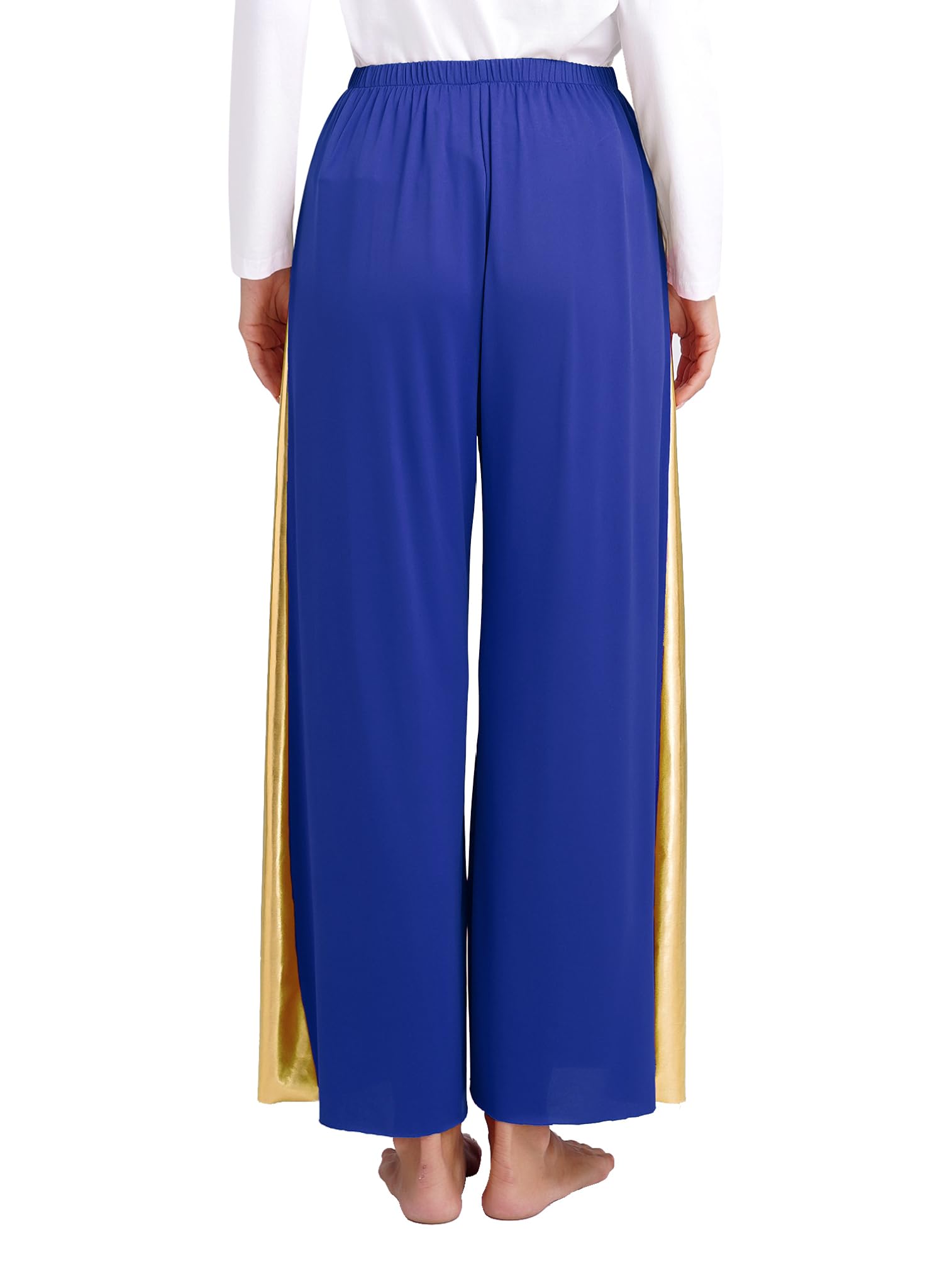 ranrann Femme Robe Danse Liturgique Métallique Pantalon Jambe Large Tenue Danse Moderne Costume