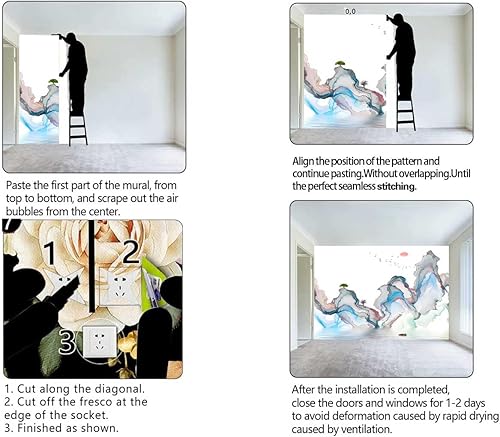 Miniatura 4 de Papel para Pared Decorativo Pintura de Paisaje Papel de contacto Adhesivo Decoración de Pared Paneles de Wainscoting Fácil de Cortar (Ancho) 118" X