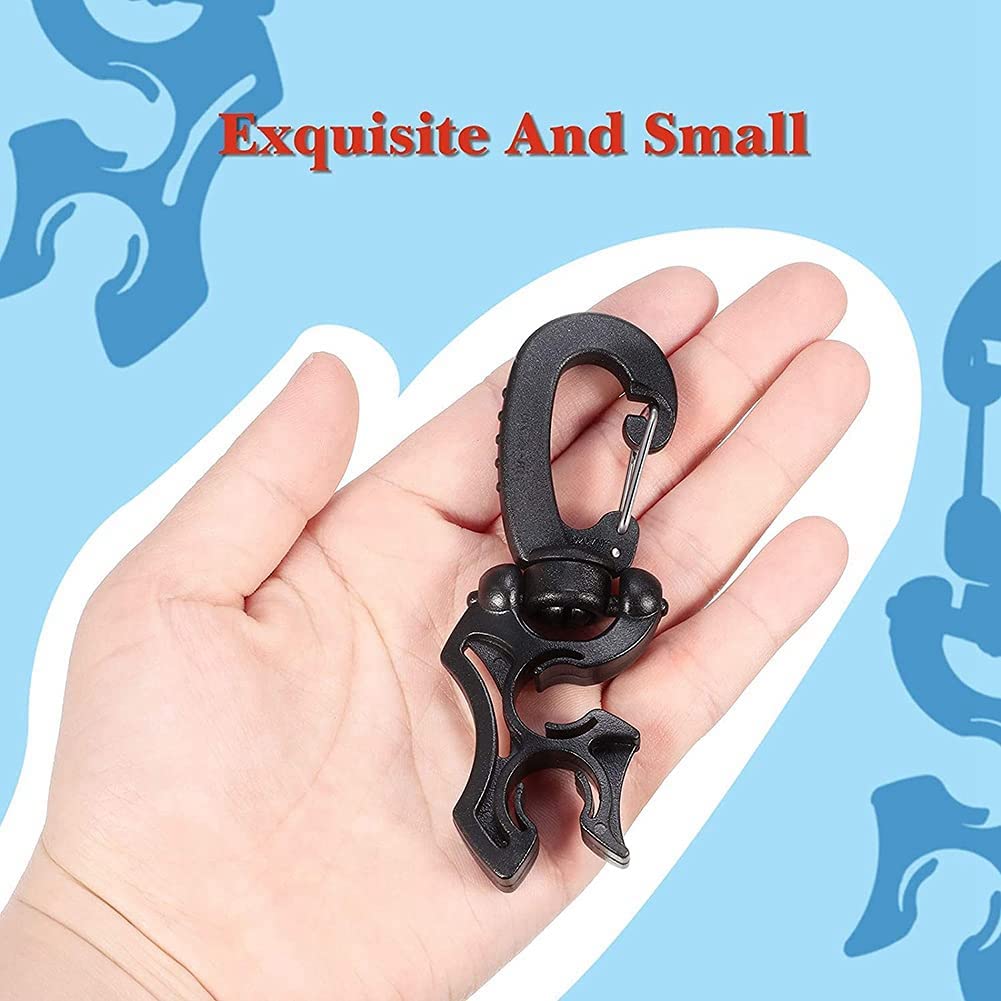 Lot De 4 Pinces Double Pour Tuyaux De Plongée – Acier Inoxydable Et PP, Rotation 360°, Trous De 10 Mm, Pour Attacher Détendeurs Et BCD