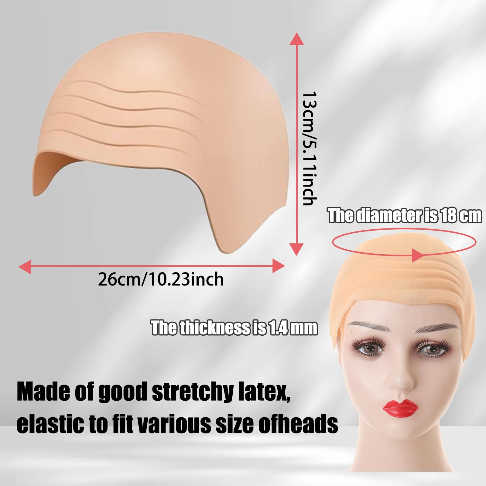 VPB Bald cap,Bald cap fancy dress,gru costume,Adult men and women Halloween Fancy Dress Cosplay Hats Costume Accessories(2Pcs) - Image 4