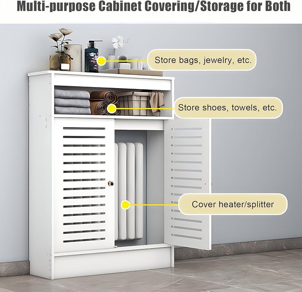 Cache Radiateur Anti Poussière Cabilock Housse Poussière Pour Radiateur Tissu Doux Housse Universelle 90x62 Cm