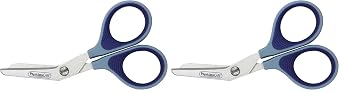 First Aid Only PhysiciansCare 90294 Titanium Non-Stick First Aid Bandage Scissors, 4" Bent, Blue Pack of 2