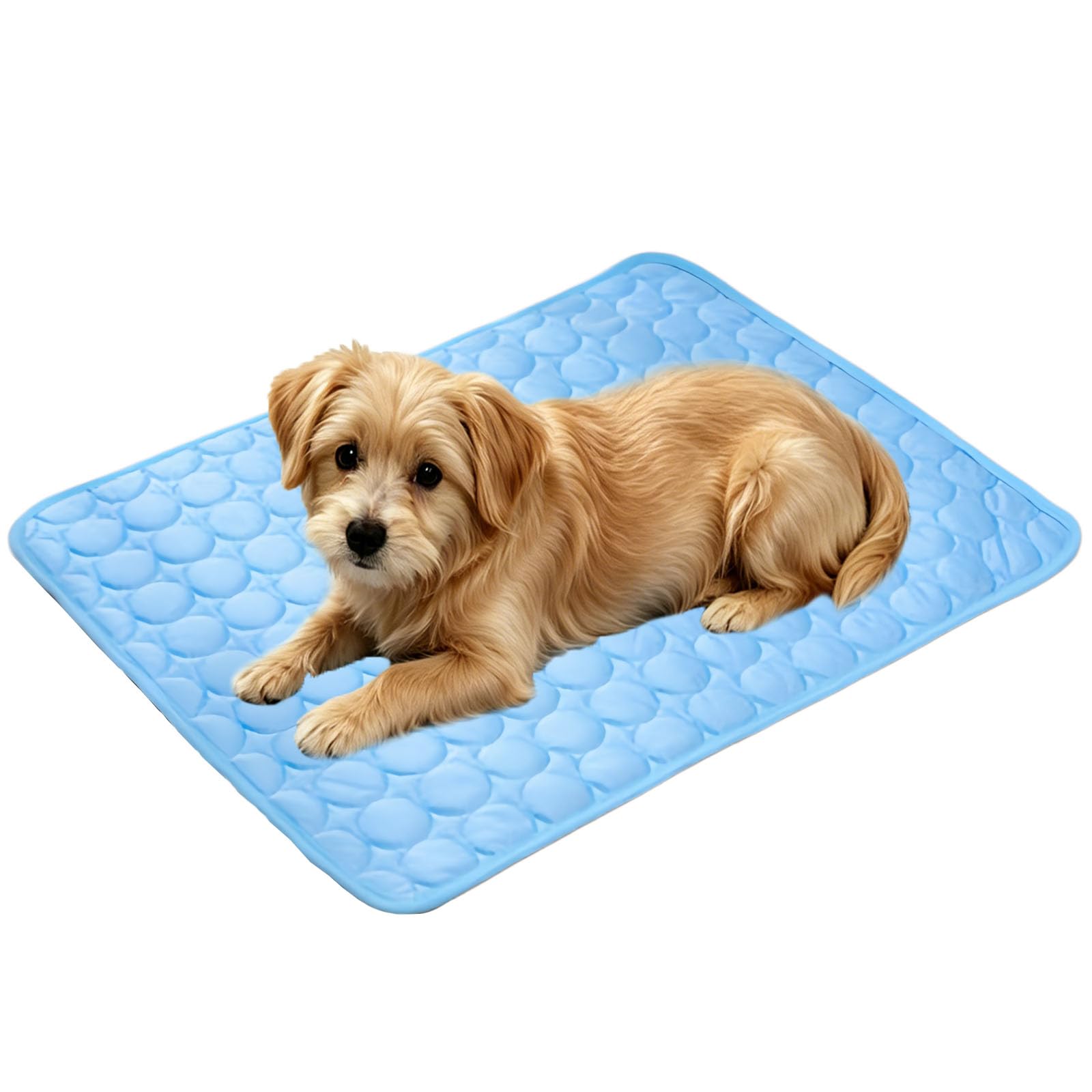 Jeeeun Dog Cooling Mat, Ice Silk Pet Cooling Mat, Soft Washable Non Slip Cooling Pad, Indoor Outdoor Cooling Bed (Blue,X-Large)
