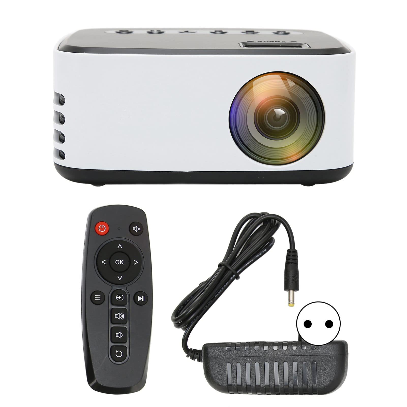 Mini Proiettore, Proiettore da Esterno per Film HD 500LM Nativo 1080P, Mini Proiettore Portatile Video per Laptop Tablet Switch, Regali per Bambini