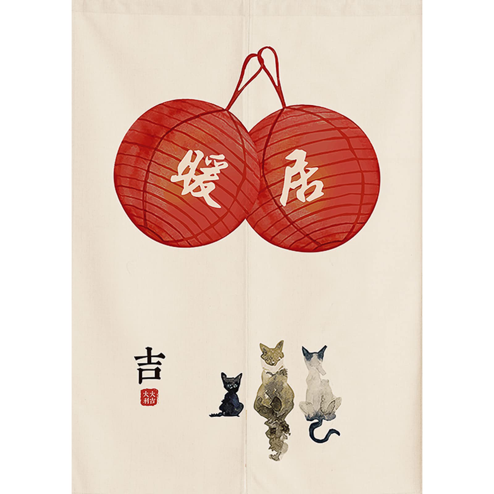 Guest Ruyunlai Noren Japanese curtain Medium Long Type Printed Door Tapestries for Home Decoration 80cm X 120cm red home