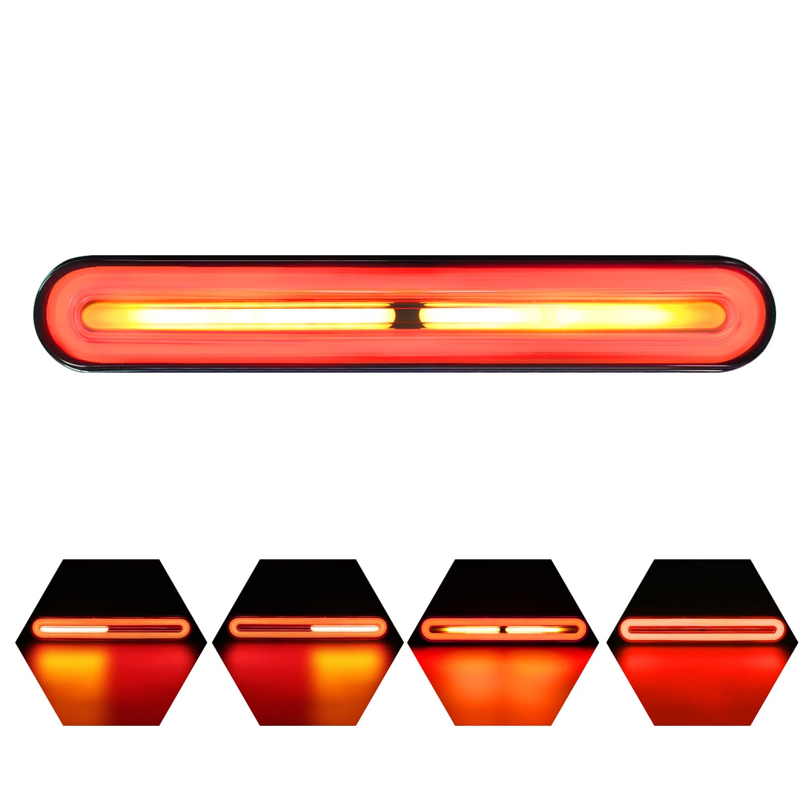 Alopee 9" Universal Motorcycle Tail Light with Turn Signals 10V-30V