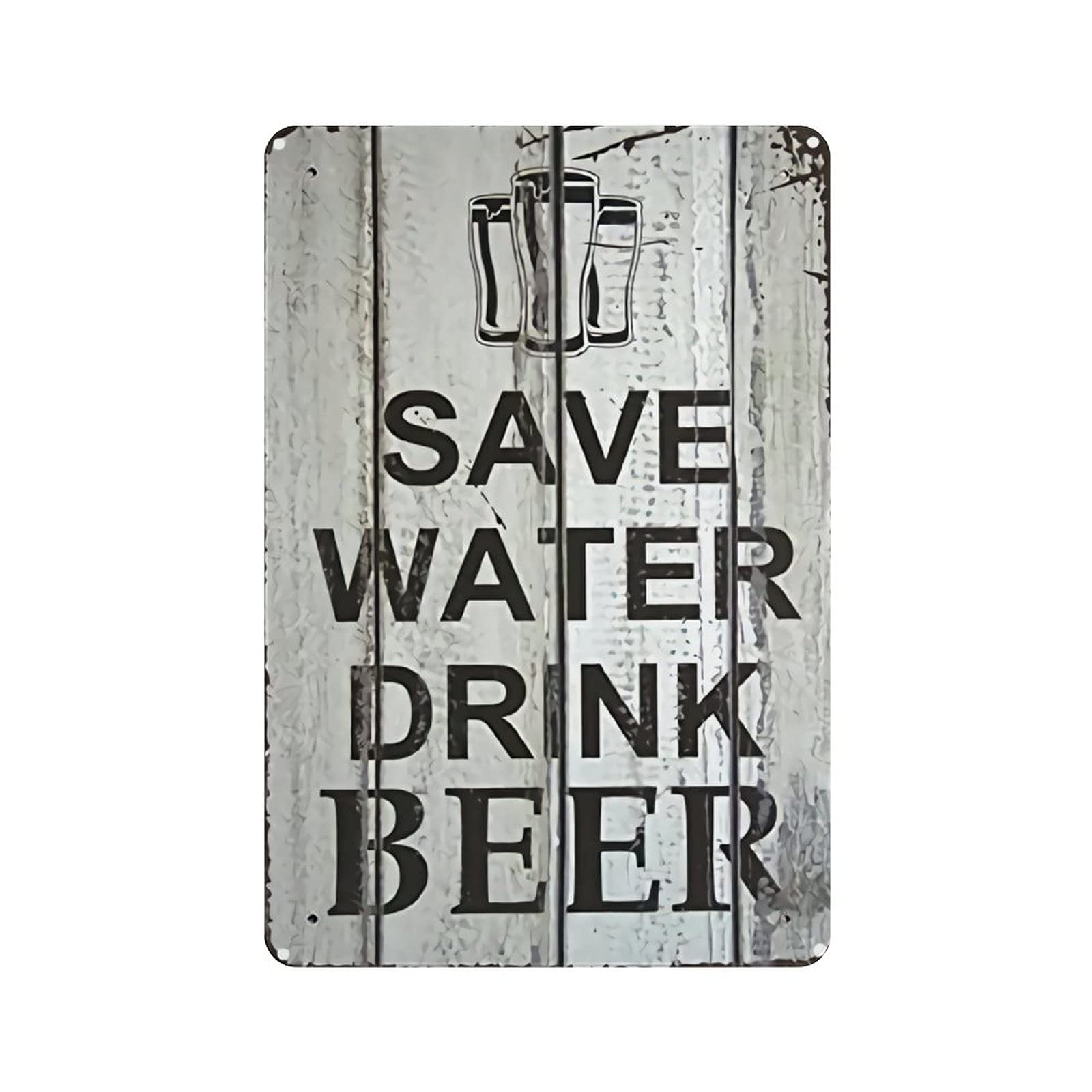 KEYGAMER Save Water And Drink Beer Metal Tin Sign, Vintage Plaque Poster Garage Bar Home Wall Decor 8 X 12 Inches — image 1