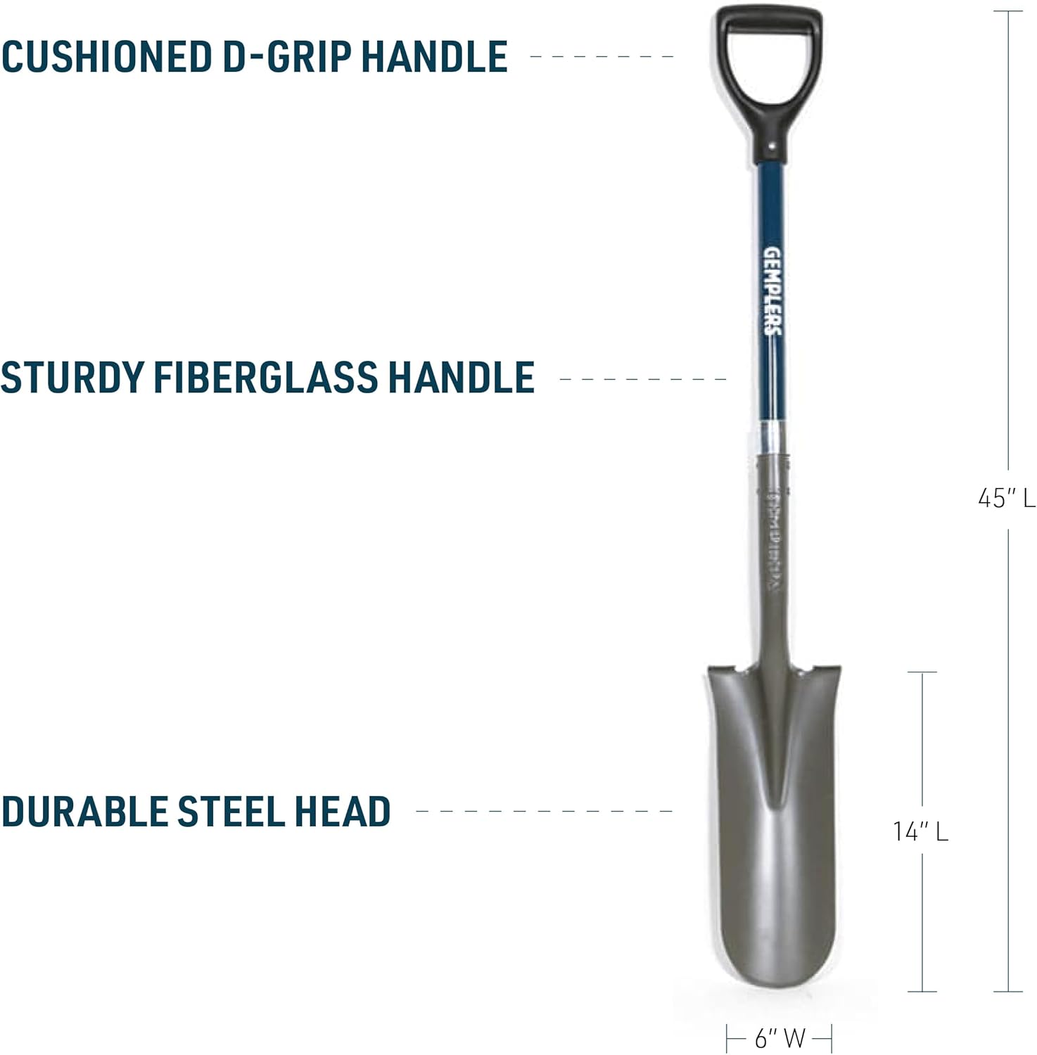 Gemplers Drain Spade with Fiberglass Handle