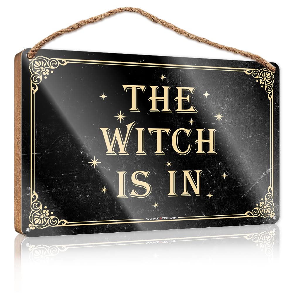 Dtha One Color Home Wood Sign The Witch Is In Wooden Sign Porch Funny Signs Pool Stuff(15X28cm)
