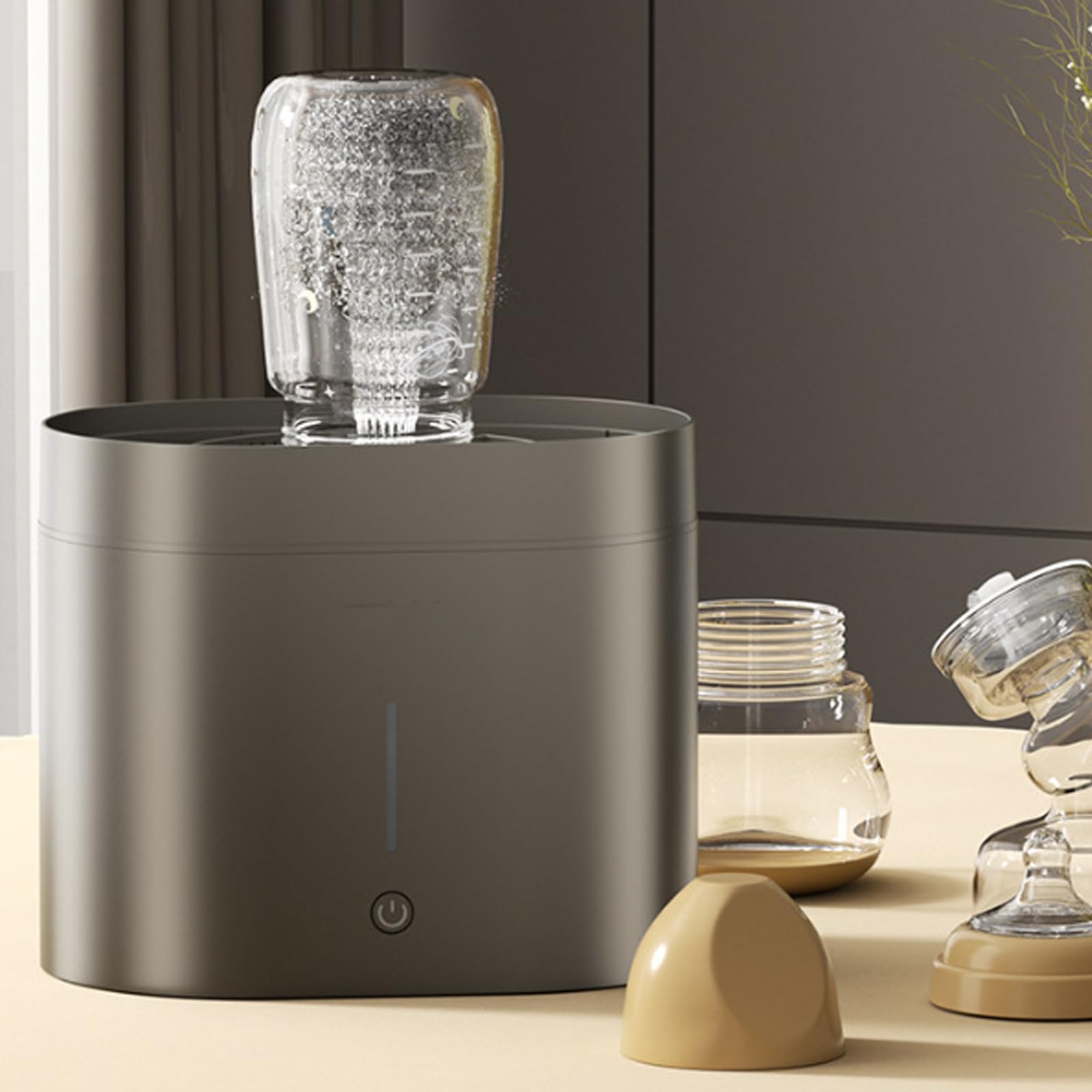 Lavavasos eléctrico de Alta presión, lavador de Tazas de té, aplicable a Tazas con un diámetro de 3-10 cm, Tanque de Agua de 1600 ml, para Bares, cafeterías, Botellas de Agua y Tazas de café