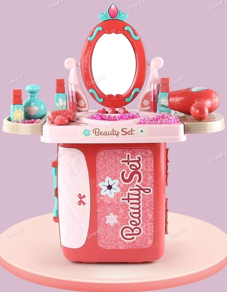 Goyal’s Big Beauty Set for Kids Girls 3 in 1 Learning Educational Make Up Suitcase Kit with Makeup Accessories Pretend Play Set Portable Suitcase Toy Gift for Girls Goyal’s Big Beauty Set for Kids Girls 3 in 1 Learning Educational Make Up Suitcase Kit with Makeup Accessories Pretend Play Set Portable Suitcase Toy Gift for Girls