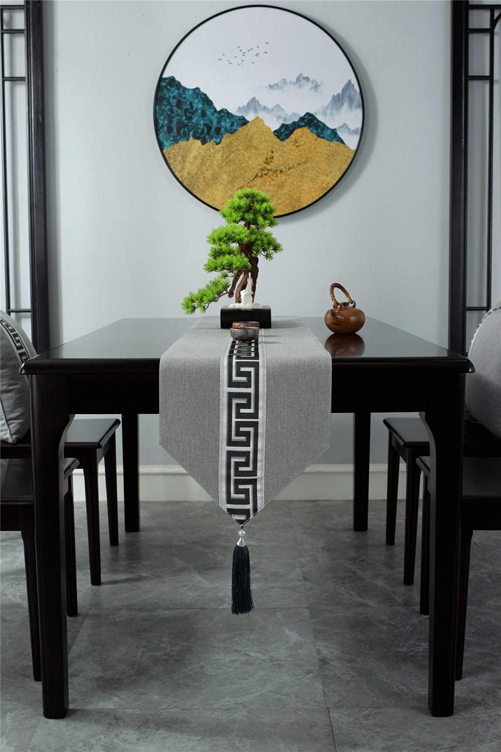 Camino de mesa decorativo con borla para el hogar y eventos, ideal para fiestas de Navidad y restaurantes, 33 x 200 cm