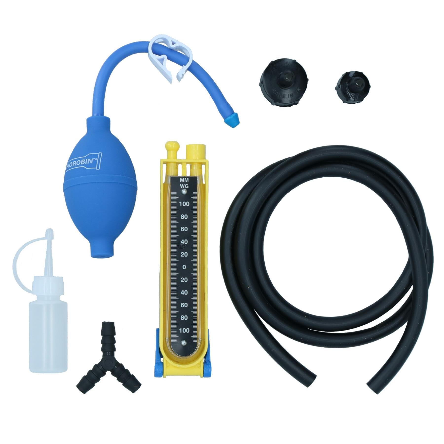 Manometro per test pressione aria/acqua, tubo di scarico per fognature