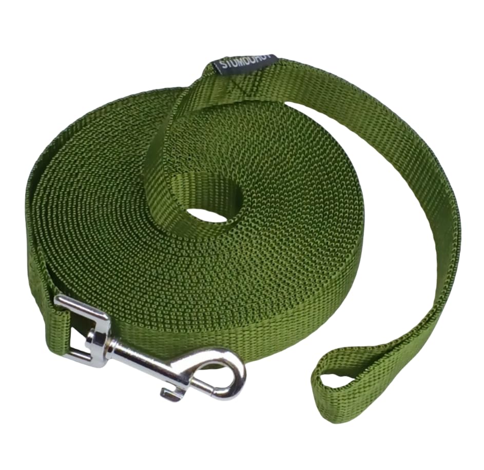 Siumouhoi Dog/Puppy Obedience Recall Training Agility Lead - 15ft 20ft 30ft 40ft 50ft Training Leash - Great for Play, Camping, or Backyard - Military
