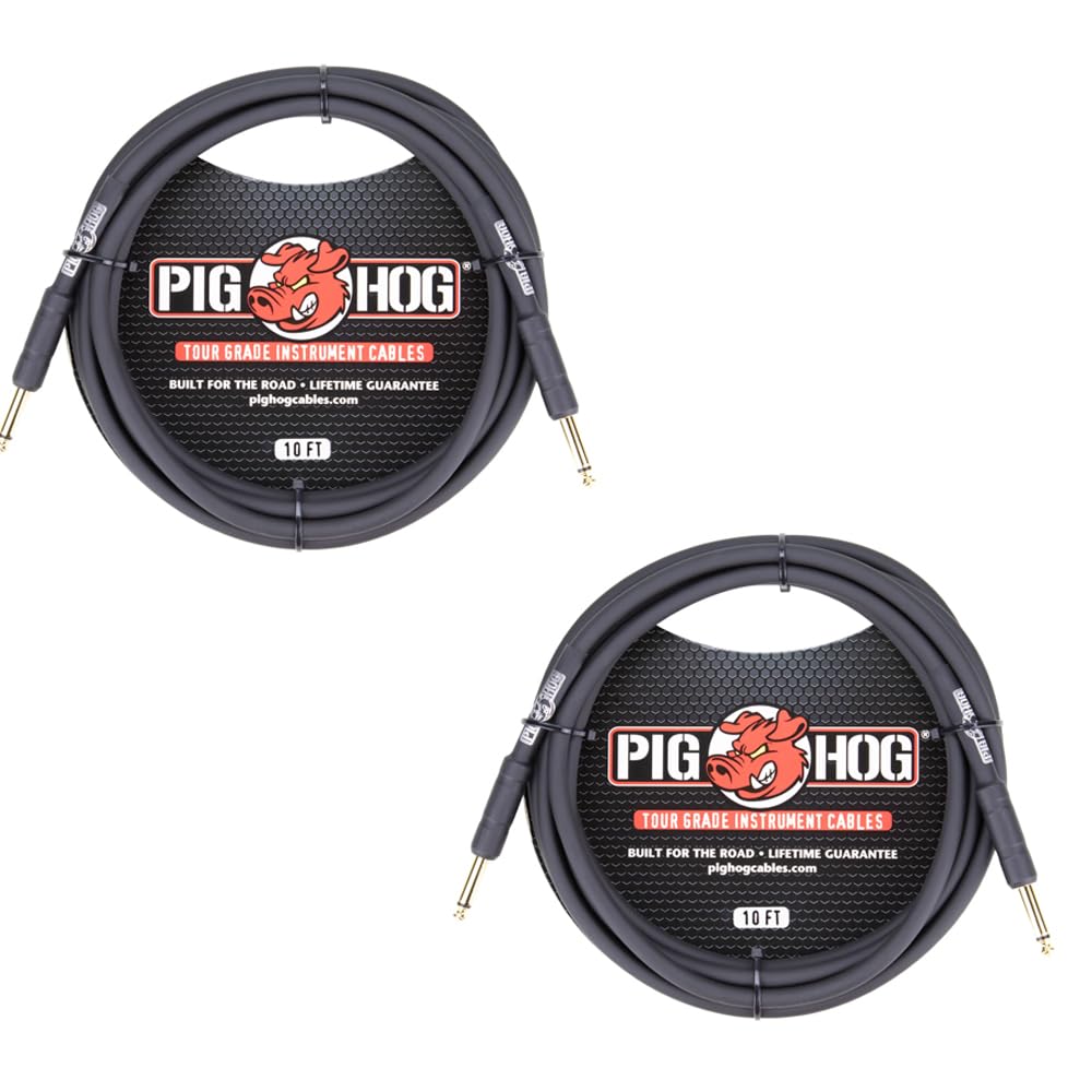 Pig Hog PH10 10' Instrument Cable Dual Pack