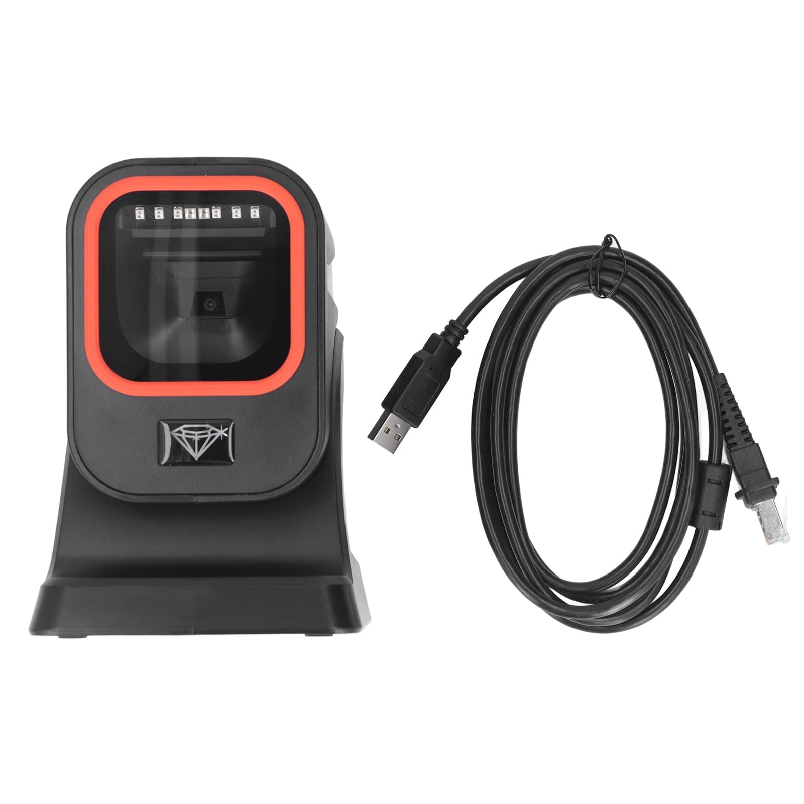 Scanner de Codes-Barres de Bureau, Scanner Filaire USB 1D 2D, Détection Automatique pour pour pour Lecteur de Codes-Barres QR Mains Libres pour Entrepôt, supermarché,