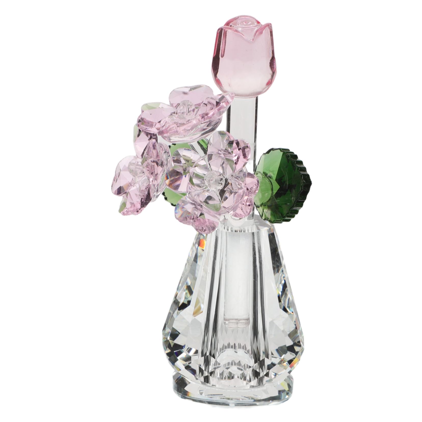 PRETYZOOM 5 Pezzi Rosa Figurina Rosa Dell'anniversario Crystal Rose Ricordo Regalo Da Jarrones Decorativi Figurina