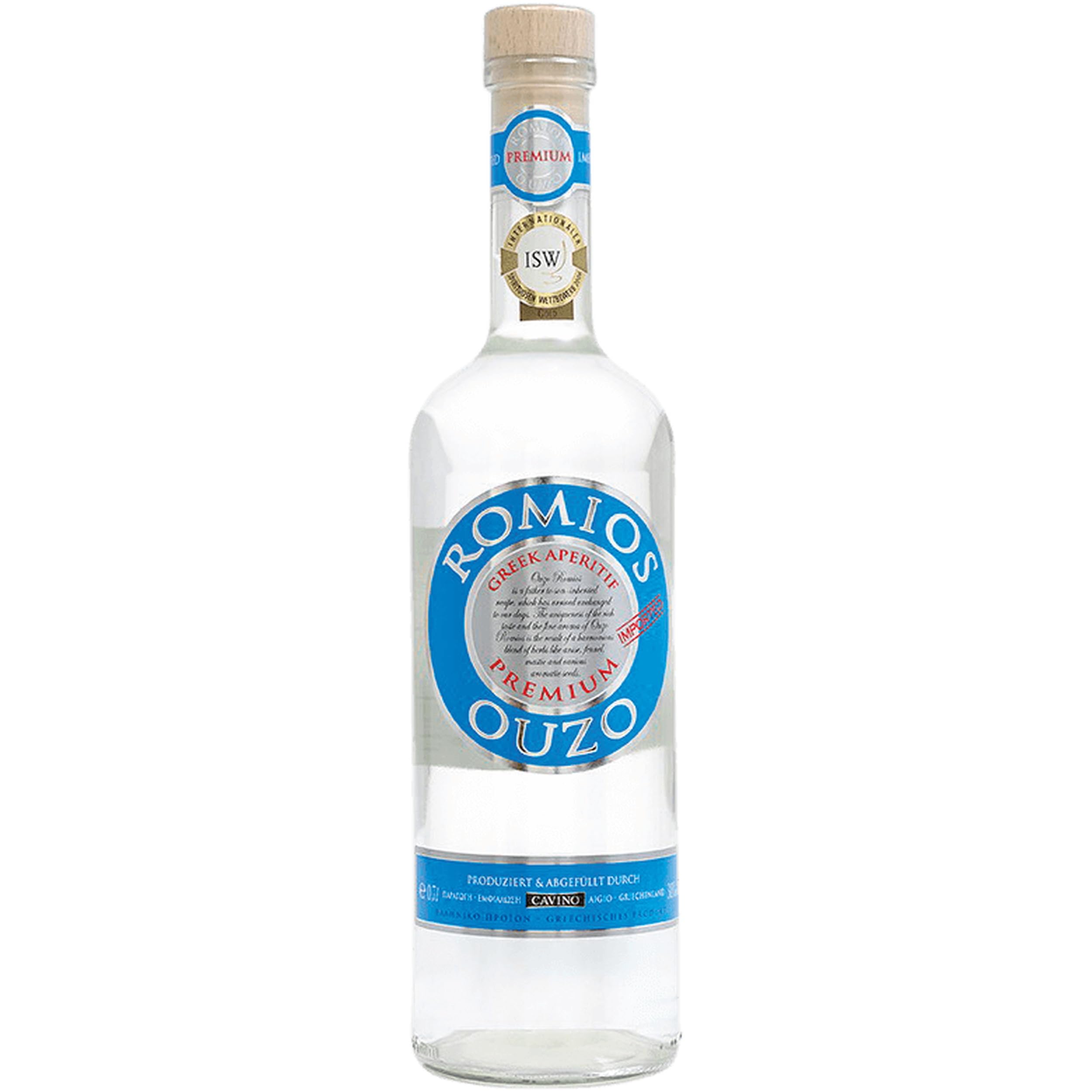 Cavino Ouzo Romios Tresterbrand & Grappa trocken Griechenland inkl. FeinWert E-Book (1 x 0.7 l)