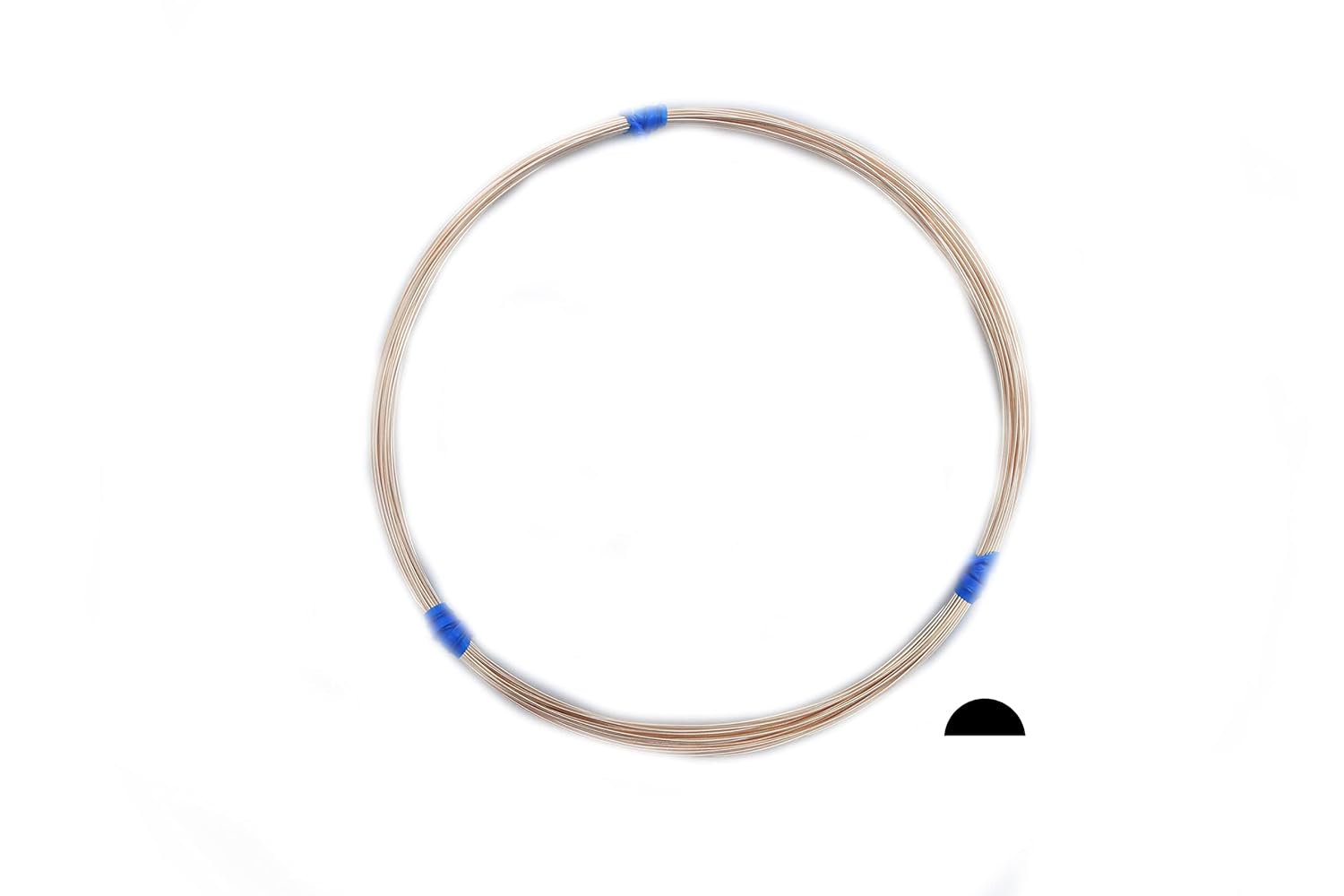 1 Ounce (6.5 Ft) Solid Red Brass Wire 12 Gauge, Half Round, Dead Soft