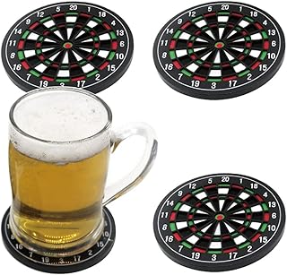 Lanebudd Dart Board Coaster Dart Pattern Coaster Drink Coaster Heat Resistant Coaster Beer Coaster 4 Packs