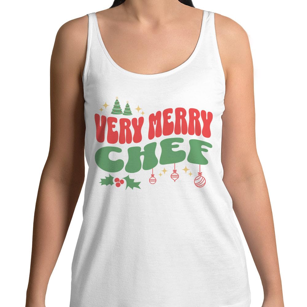 Very Merry Chef Tank Top Unisex Large White