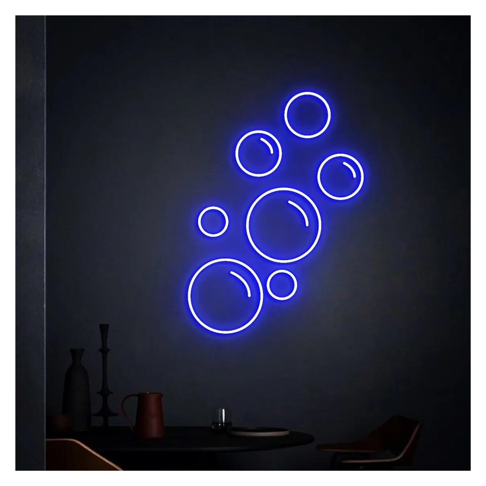 LEMST Signs Lamp Bubbles Neon Sign USB Powered Adjustable Brightness Bubbles Neon Lights for Club Wall Decor 28cmx38cm(D)